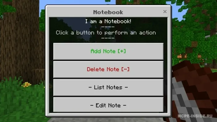 Eslatmalar — Minecraft mod, rasm 1
