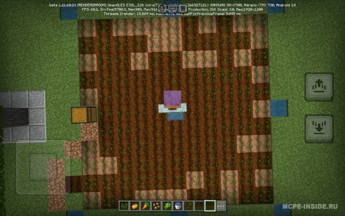 Ekinlar o'sishini tezlashtirish — Minecraft mod, rasm 1