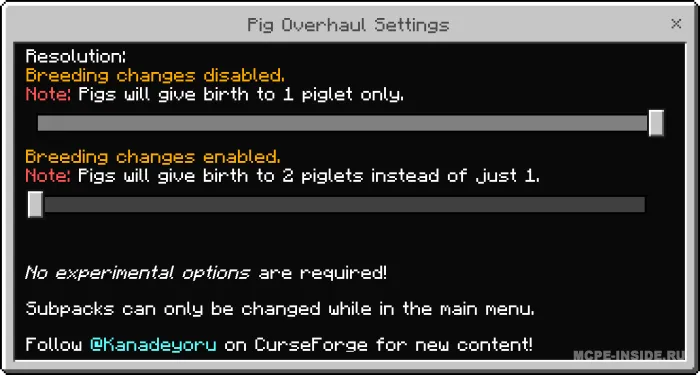 Cho'chqani yangilash — Minecraft mod, rasm 2