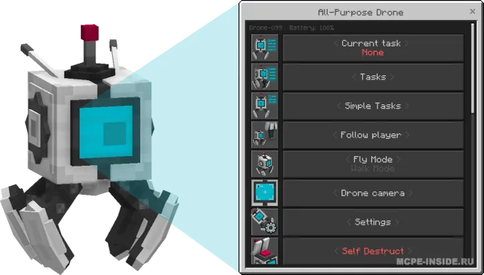 Universal dron — Minecraft mod, rasm 1