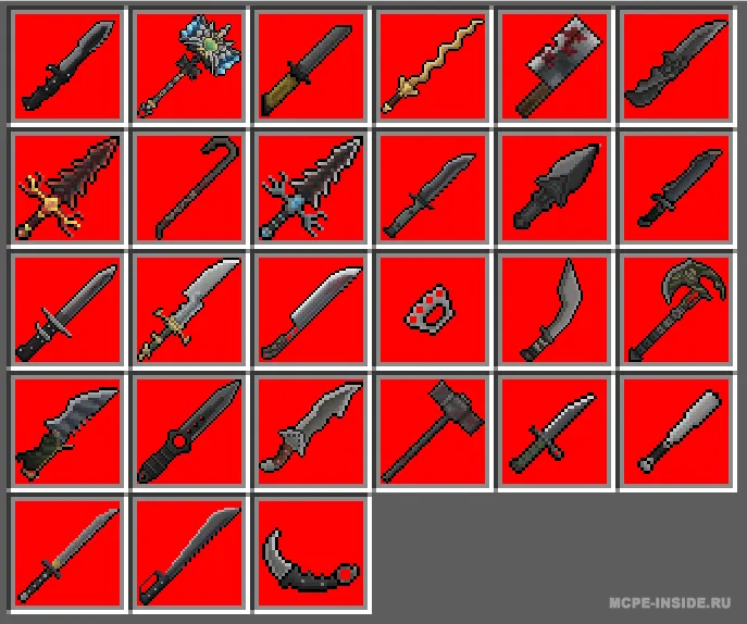 Dolzarb pichoqlar — Minecraft mod, rasm 1