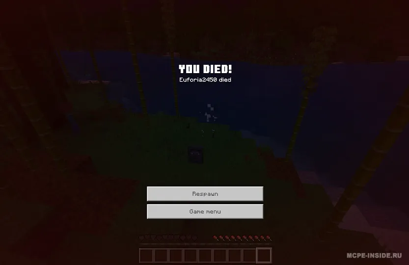 Qabr toshi va o'lim koordinatalari — Minecraft mod, rasm 1