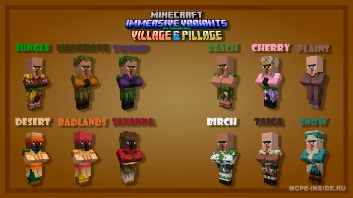 Aholi va qaroqchilar variantlari — Minecraft mod, rasm 1
