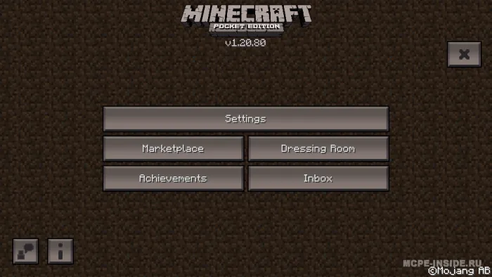 MCPE Alpha boshlang'ich ekrani — Minecraft mod, rasm 2