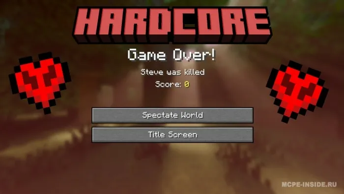 Hardkor rejim — Minecraft mod, rasm 1