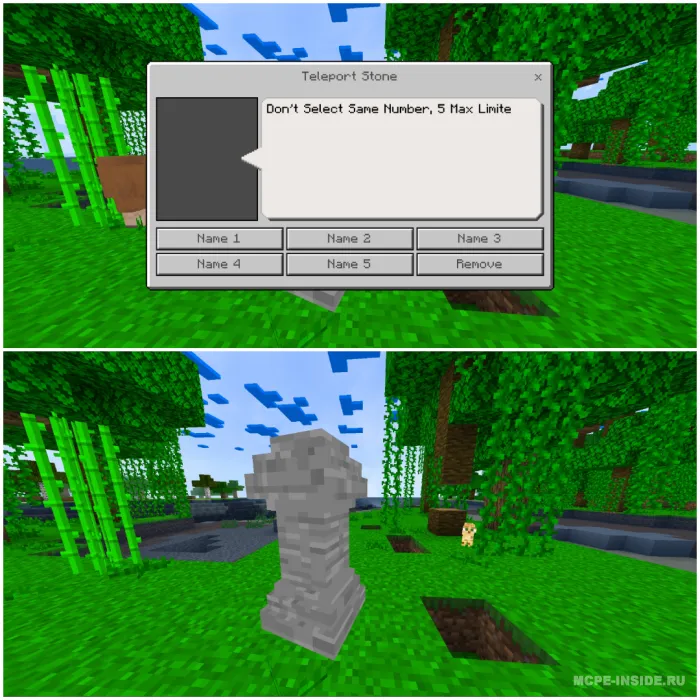Teleportatsiya toshi — Minecraft mod, rasm 1
