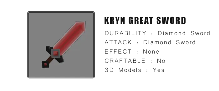 Noyob qilich — Minecraft mod, rasm 1