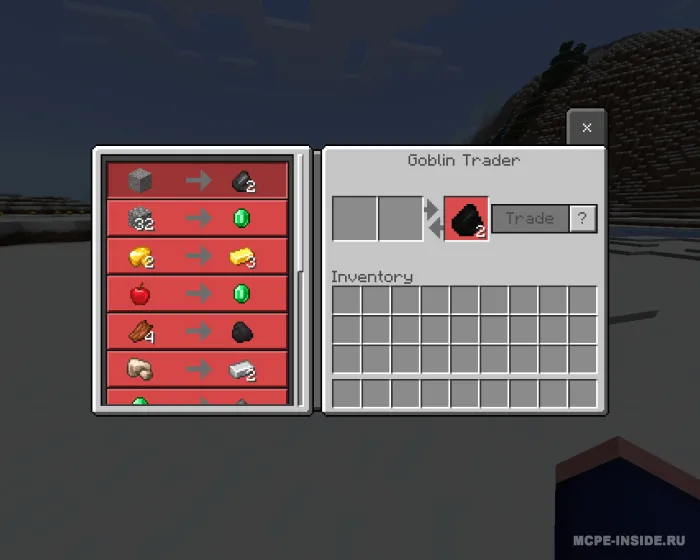 Goblin bilan savdo — Minecraft mod, rasm 1