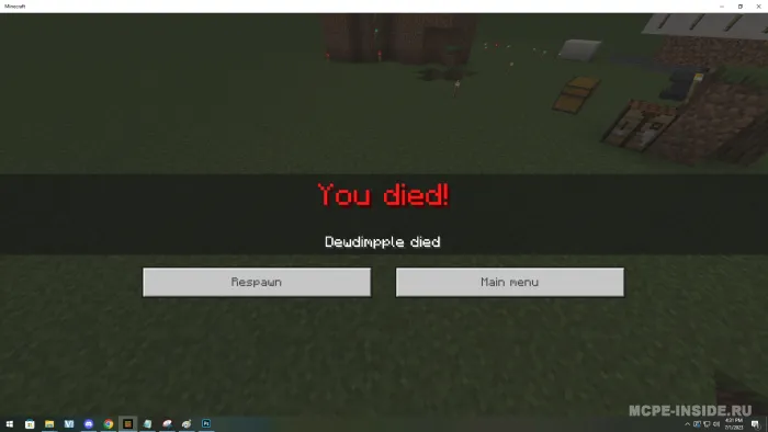 GTA uslubidagi o'lim ekrani — Minecraft mod, rasm 1