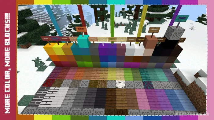 Rangli dunyo — Minecraft mod, rasm 1