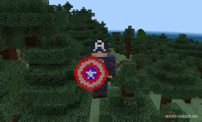 Kapitan Amerikaning otiladigan qalqoni — Minecraft mod, rasm 1