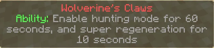 Wolverine tirnoqlari — Minecraft mod, rasm 2
