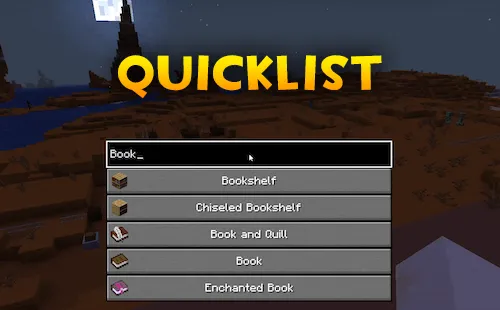 QuickList — Minecraft mod, rasm 1