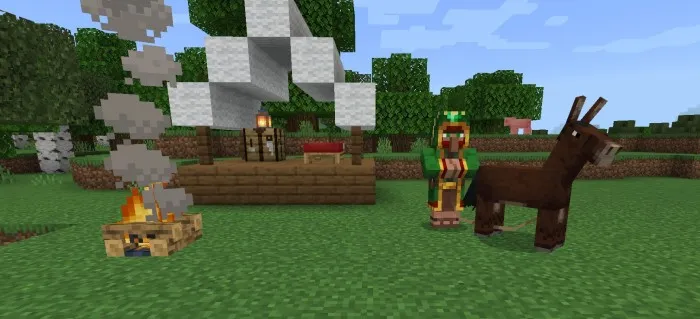 Sayohat qiluvchi savdogarlar lageri — Minecraft mod, rasm 2