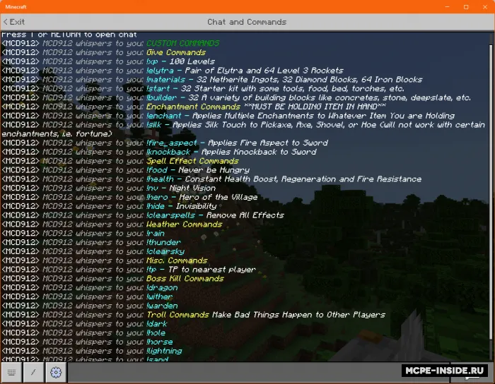 Omon qolish uchun ajoyib buyruqlar — Minecraft mod, rasm 1