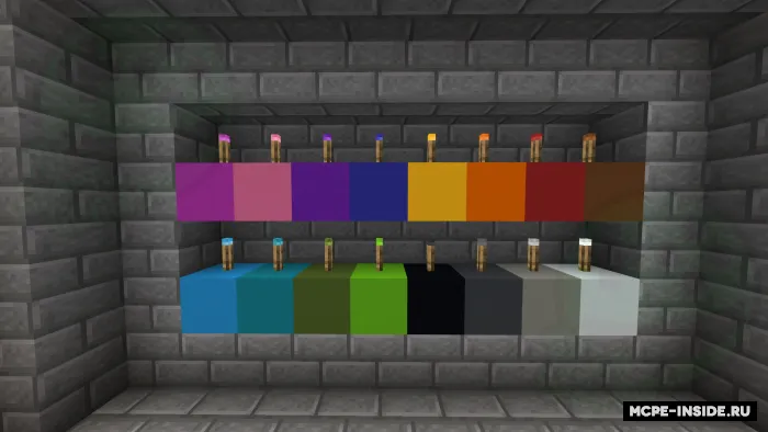 Rangli mash'alalar — Minecraft mod, rasm 2