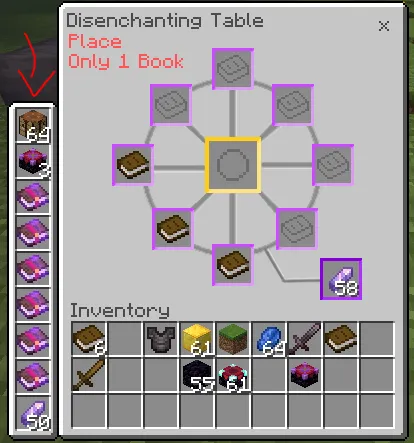Sehrni yechish stoli — Minecraft mod, rasm 2
