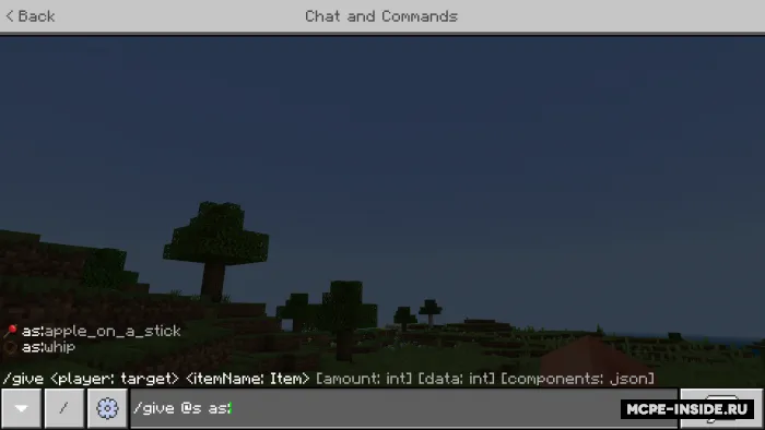 Qamchilar va cho'pda olma — Minecraft mod, rasm 2