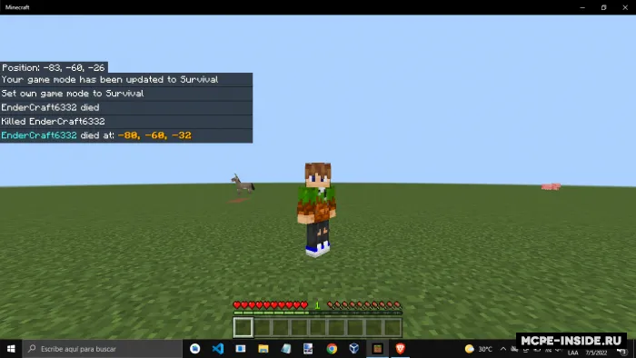 O'lim koordinatalari — Minecraft mod, rasm 1