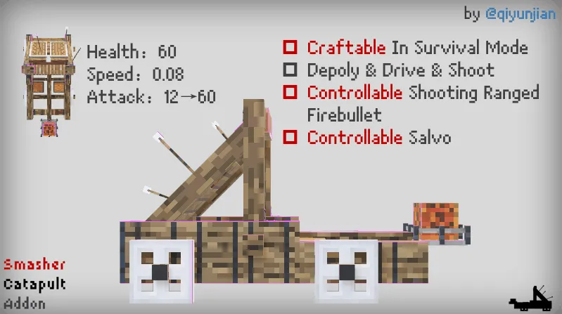 Vayronkor katapulta — Minecraft mod, rasm 2