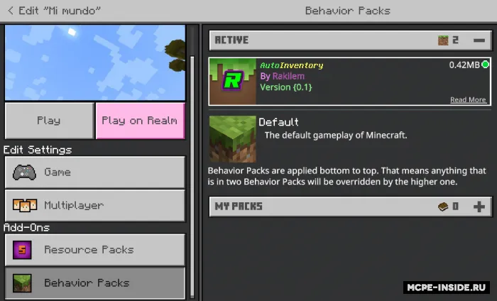 Avto Inventar — Minecraft mod, rasm 3
