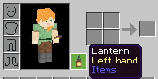 Chap qo'lda yorug'lik — Minecraft mod, rasm 2