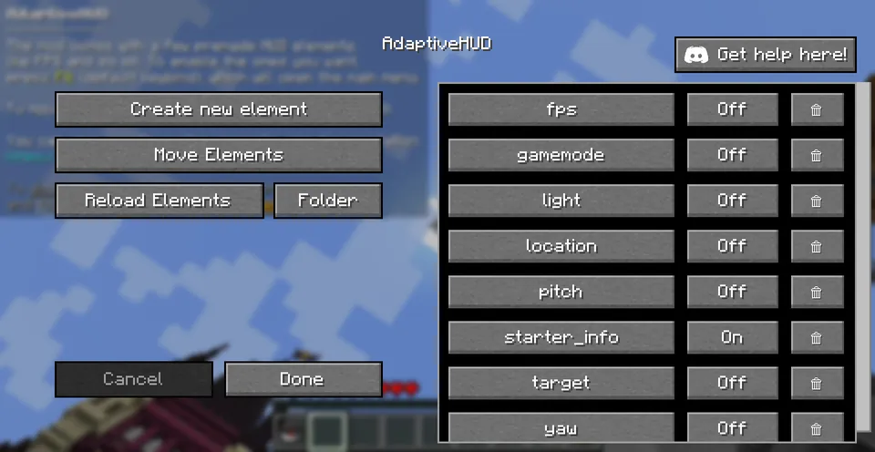 AdaptiveHUD — Minecraft mod, rasm 3