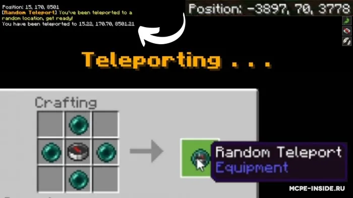 Tasodifiy teleport — Minecraft mod, rasm 1