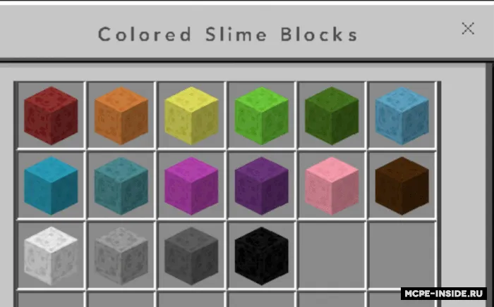 Rangli slime bloklari — Minecraft mod, rasm 1