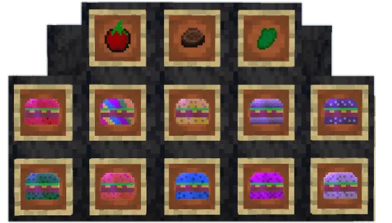Rangli burgerlar — Minecraft mod, rasm 1