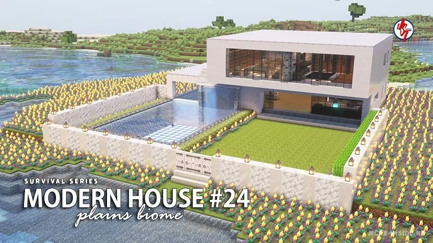 Omon qolish uchun zamonaviy uy — Minecraft xarita, rasm 1