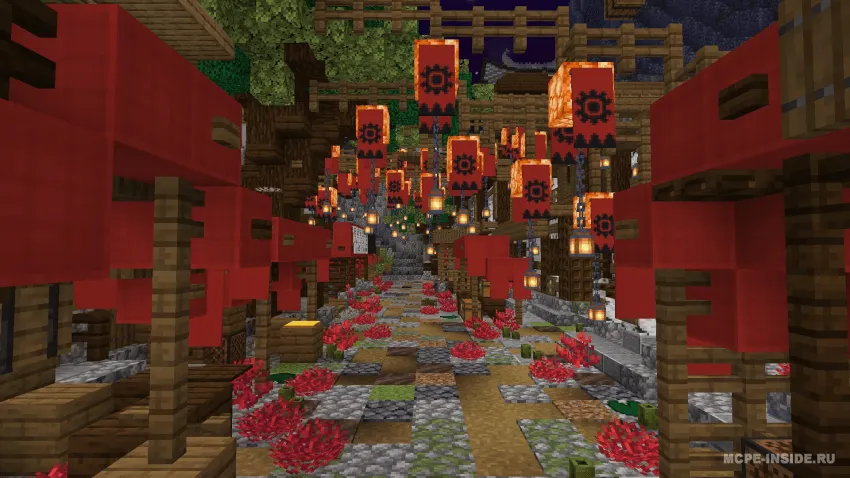Olcha biomidagi eski yapon shaharchasi — Minecraft xarita, rasm 4
