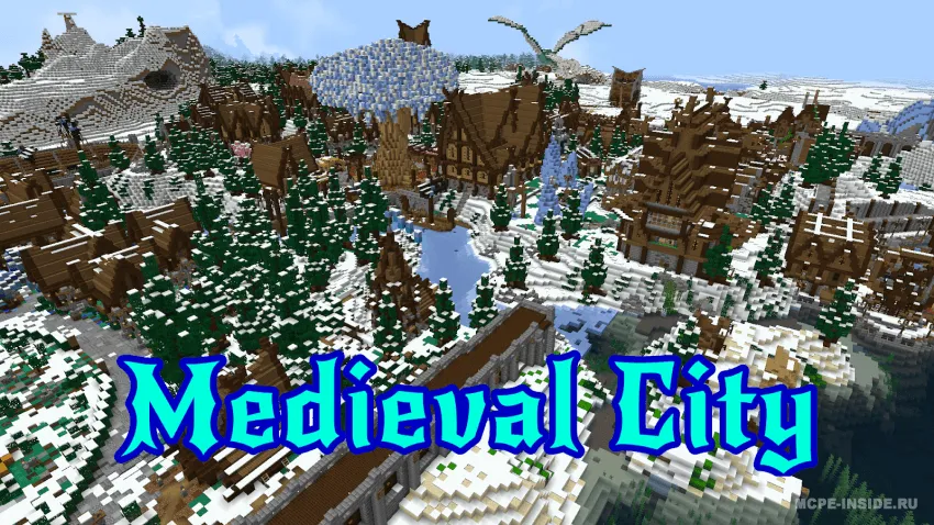 Qorli tekislikdagi o'rta asr shahri — Minecraft xarita, rasm 1
