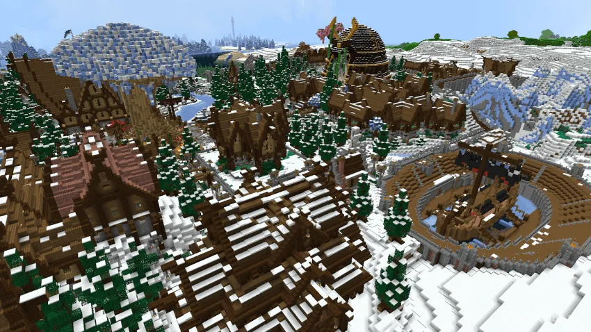 Qorli tekislikdagi o'rta asr shahri — Minecraft xarita, rasm 3