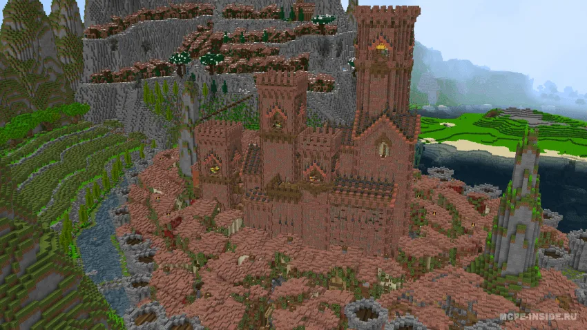 Tog'lar va dengiz orasidagi o'rta asr shahri — Minecraft xarita, rasm 2