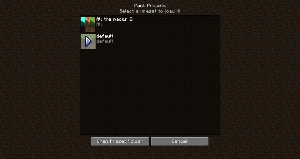 Pack Presets — Minecraft mod, rasm 3