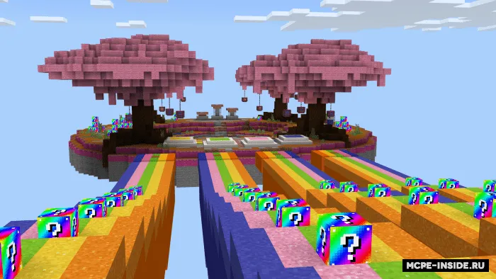 Kamalak rangli lucky block poygasi — Minecraft xarita, rasm 2