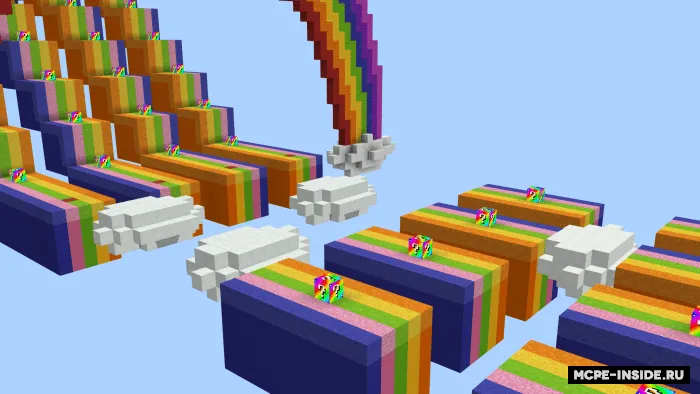 Kamalak rangli lucky block poygasi — Minecraft xarita, rasm 4