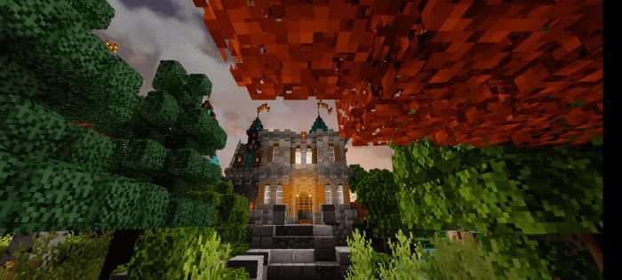 Fentezi qasr va qishloq — Minecraft xarita, rasm 1