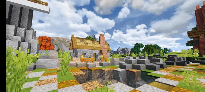 Fentezi qasr va qishloq — Minecraft xarita, rasm 3