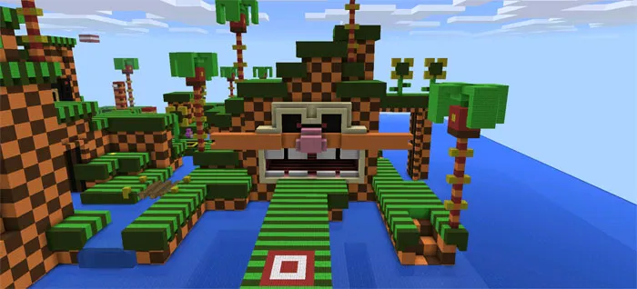 Parkur: Sonic va yashil tepaliklar zonasi — Minecraft xarita, rasm 2