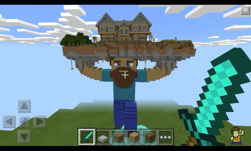 Steve holding house — Minecraft xarita, rasm 1