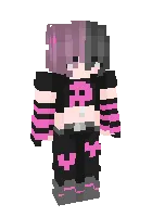 Pink and black cute girl — Minecraft skin, rasm 1