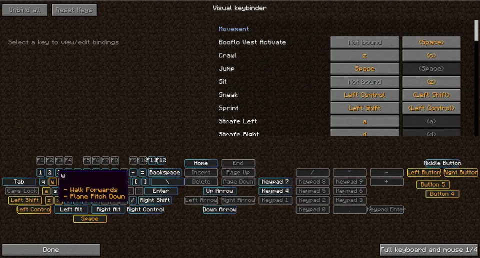 Raw's Visual keybinder — Minecraft mod, rasm 2