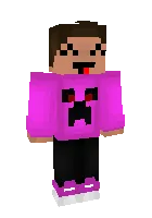 Pushti rangdagi bola — Minecraft skin, rasm 1