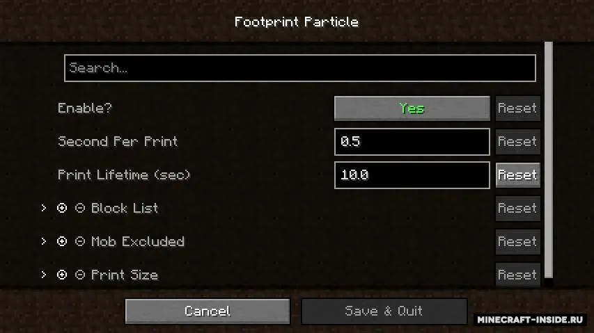 FootprintParticle — Minecraft mod, rasm 3
