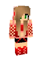 Qizil kiyimdagi qiz — Minecraft skin, rasm 1
