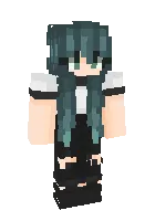 Green hair girl — Minecraft skin, rasm 1