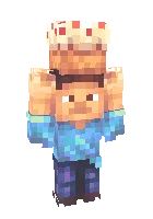 Tort ushlagan Steve — Minecraft skin, rasm 1