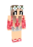 Marjon rangli qiz — Minecraft skin, rasm 1